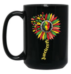 Sunflower Fist Juneteenth Black History African American (2) Black Coffee Mug