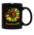 Sunflower Fist Juneteenth Black History African American Black Coffee Mug - Black