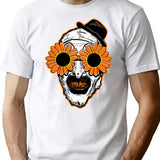 Sunflower Sunglasses Horror Clown Movie Art Terrifier 2 T-Shirt for Men & Women, T-Shirts Graphic Tee - White