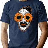 Sunflower Sunglasses Horror Clown Movie Art Terrifier 2 T-Shirt for Men & Women, T-Shirts Graphic Tee - Navy