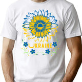 Sunflower Ukrainian Flagukrainian Lover T-Shirt for Men & Women, T-Shirts Graphic Tee - White