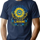 Sunflower Ukrainian Flagukrainian Lover T-Shirt for Men & Women, T-Shirts Graphic Tee - Navy