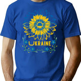 Sunflower Ukrainian Flagukrainian Lover T-Shirt for Men & Women, T-Shirts Graphic Tee - Blue