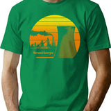 Sunset Over Scunthorpe T-Shirt for Men & Women, T-Shirts Graphic Tee - Green