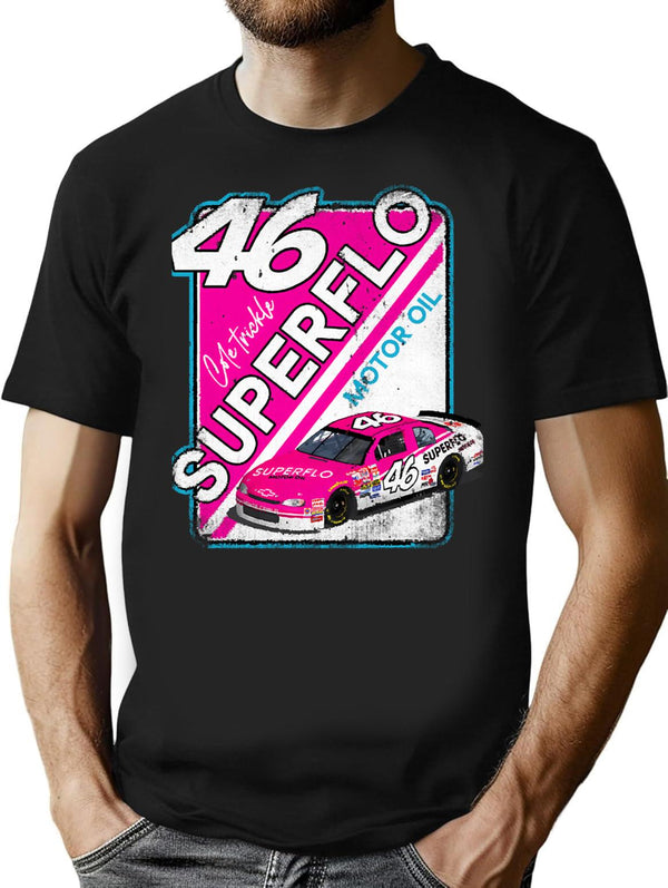 Superflo Racing T-Shirt for Men & Women, T-Shirts Graphic Tee - Black