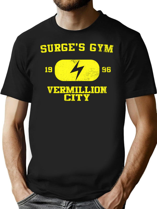 Surge'S Gym Vintage T-Shirt for Men & Women, T-Shirts Graphic Tee - Black