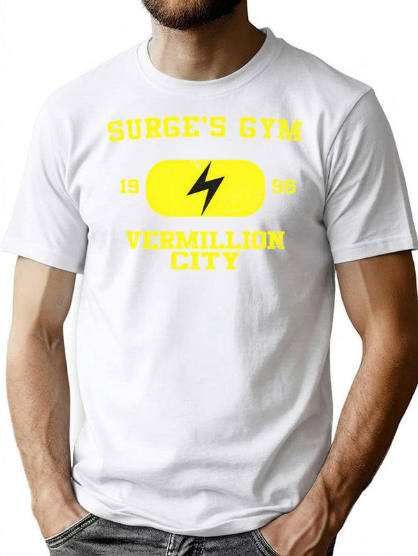 Surge'S Gym Vintage T-Shirt for Men & Women, T-Shirts Graphic Tee - White