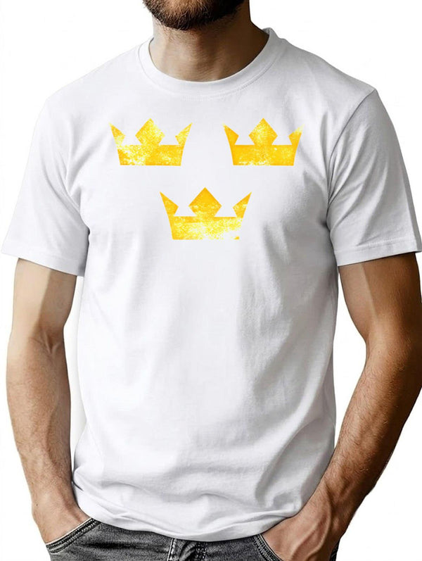 Sweden Sverige Hockey Distressed Vintage T-Shirt for Men & Women, T-Shirts Graphic Tee - White