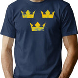 Sweden Sverige Hockey Distressed Vintage T-Shirt for Men & Women, T-Shirts Graphic Tee - Navy