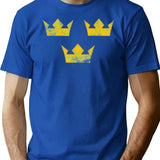 Sweden Sverige Hockey Distressed Vintage T-Shirt for Men & Women, T-Shirts Graphic Tee - Blue