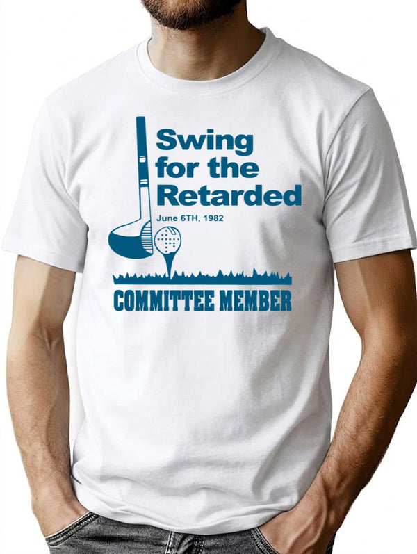 Swing for The Retarded June 6th 1982 Committee Premium Heavyweight Cotton T-Shirt - White