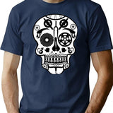 Symmetry Skull T-Shirt for Men & Women, T-Shirts Graphic Tee - Navy