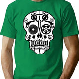 Symmetry Skull T-Shirt for Men & Women, T-Shirts Graphic Tee - Green