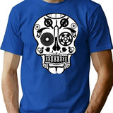 Symmetry Skull T-Shirt for Men & Women, T-Shirts Graphic Tee - Blue