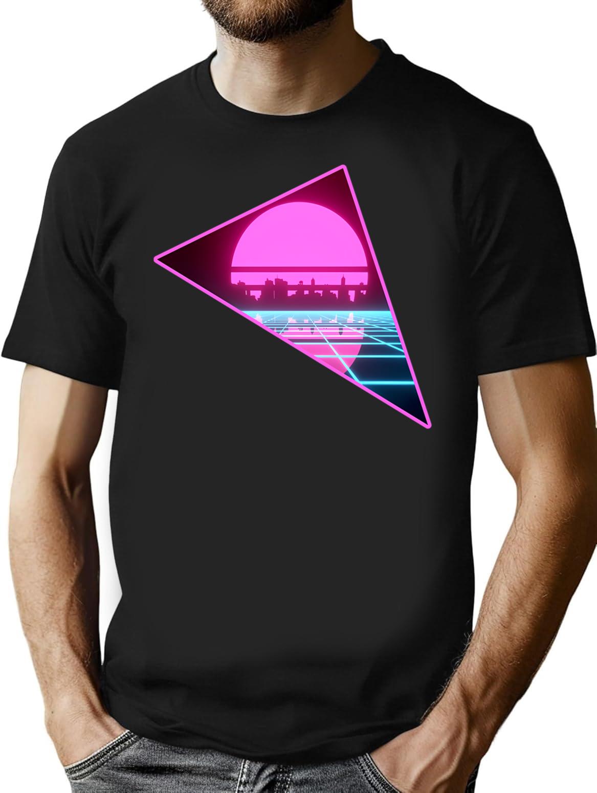 Synthwave Dreams T-Shirt for Men & Women, T-Shirts Graphic Tee - Black