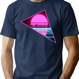 Synthwave Dreams T-Shirt for Men & Women, T-Shirts Graphic Tee - Navy