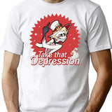 TAKE That Depression Shirt Lucifer Morningstar Comfort Colors Shirt Lucifer Hazbin Hotel Shirt Lucifer Vivziepop Shirt Cartoon Shirt Black Premium Heavyweight Cotton T-Shirt - White