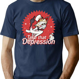 TAKE That Depression Shirt Lucifer Morningstar Comfort Colors Shirt Lucifer Hazbin Hotel Shirt Lucifer Vivziepop Shirt Cartoon Shirt Black Premium Heavyweight Cotton T-Shirt - Navy