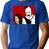 Ta.Ra Minimal Clown Art T-Shirt for Men & Women, T-Shirts Graphic Tee - Blue