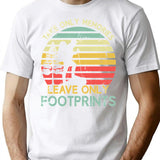 Take Only Memories Leave Only Footprints Hiking Vintage T-Shirt for Men & Women, T-Shirts Graphic Tee - White
