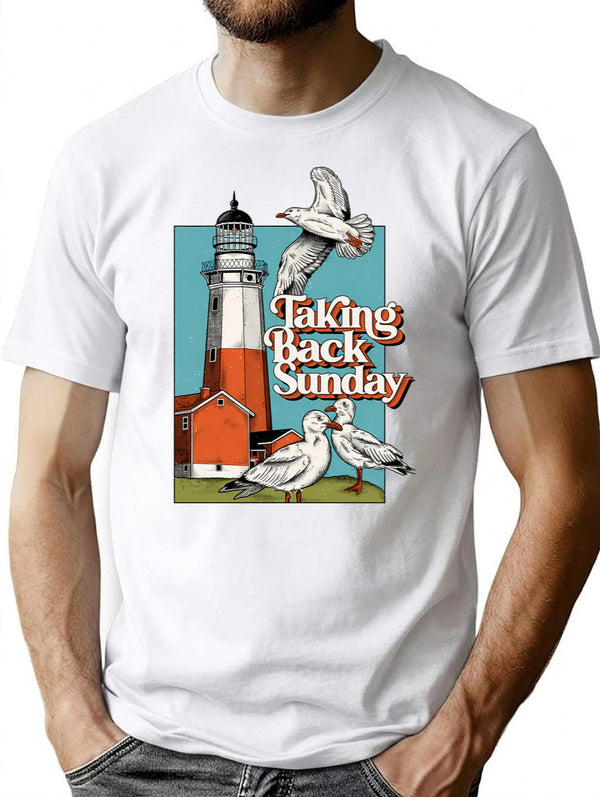 Taking Back Sunday T-Shirt for Men & Women, T-Shirts Graphic Tee - White