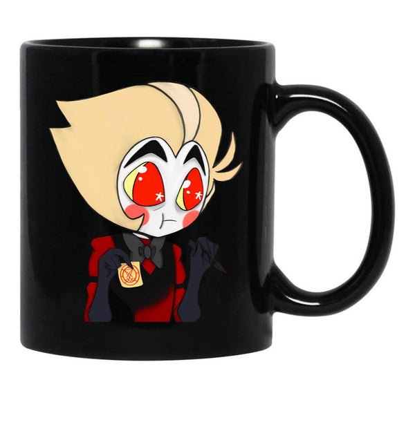 Taking Notes Lucifer Black Coffee Mug, Gift Coffee Mug - Black