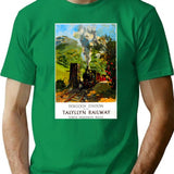 Talyllyn Railway Vintage Travel Poster T-Shirt for Men & Women, T-Shirts Graphic Tee - Green