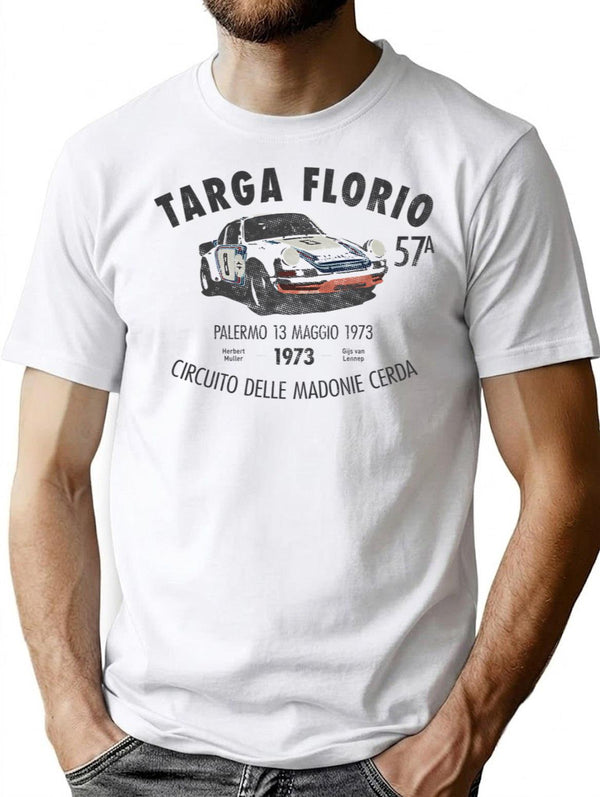 Targa Florio 1973 T-Shirt for Men & Women, T-Shirts Graphic Tee - White