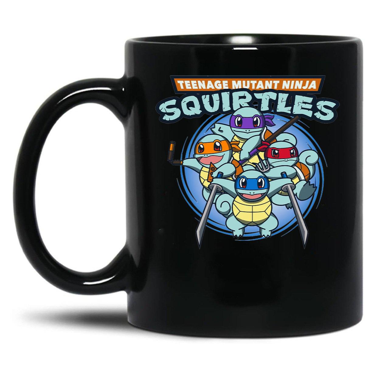 Teenage Mutant Squirtles Black Coffee Mug, Gift Coffee Mug