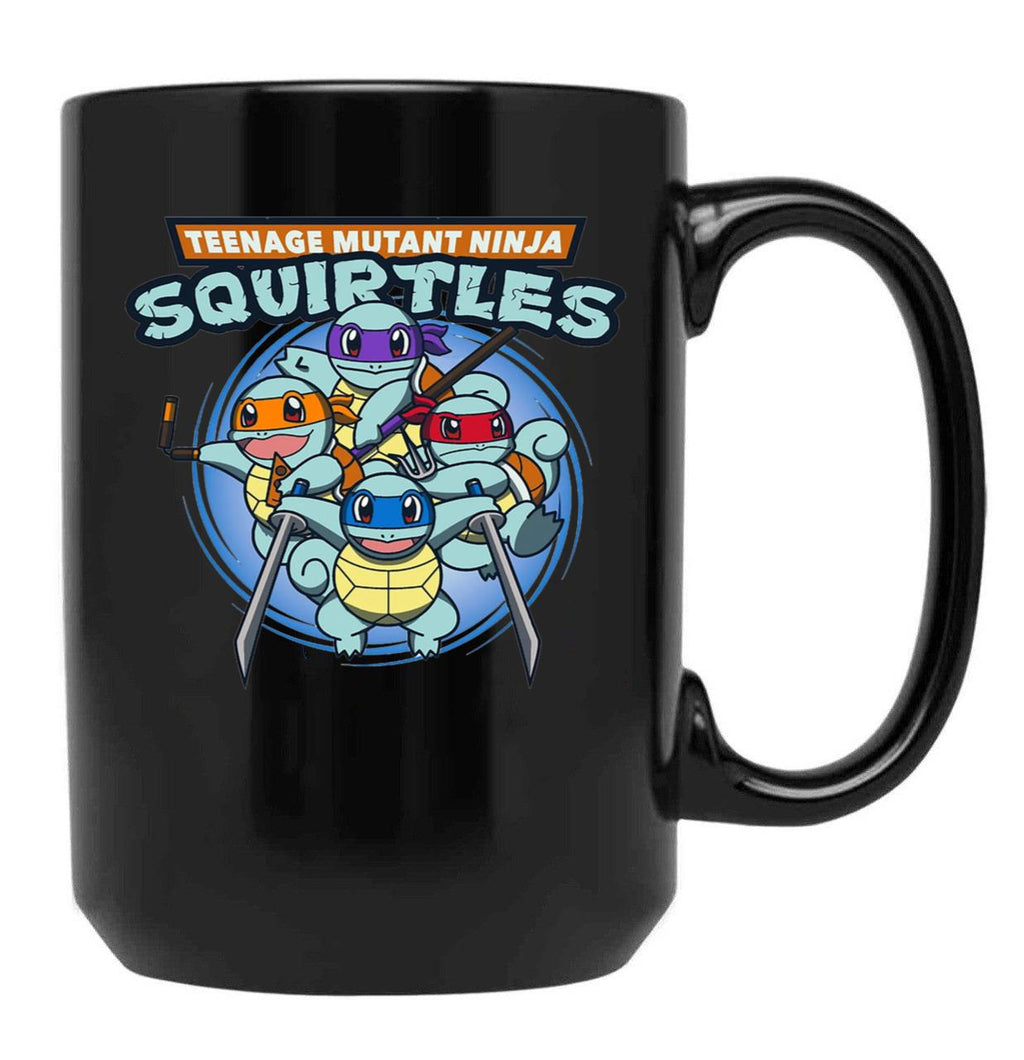 Teenage Mutant Squirtles Black Coffee Mug, Gift Coffee Mug