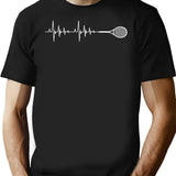 Tennis Is Life Heartbeat T-Shirt for Men & Women, T-Shirts Graphic Tee - Black