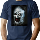 Ter.Rifier Medium Horror T-Shirt for Men & Women, T-Shirts Graphic Tee - Navy