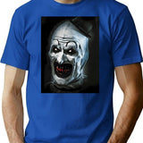 Ter.Rifier Medium Horror T-Shirt for Men & Women, T-Shirts Graphic Tee - Blue
