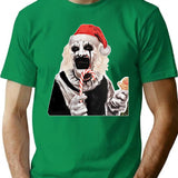 Terrifer Santa Claus Horror Christmas T-Shirt for Men & Women, T-Shirts Graphic Tee - Green