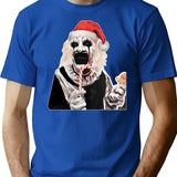 Terrifer Santa Claus Horror Christmas T-Shirt for Men & Women, T-Shirts Graphic Tee - Blue
