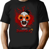 Terrifier 2 Art The Clown Sunflower Sunglasses Horror Movie T-Shirt for Men & Women, T-Shirts Graphic Tee - Black
