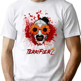 Terrifier 2 Art The Clown Sunflower Sunglasses Horror Movie T-Shirt for Men & Women, T-Shirts Graphic Tee - White