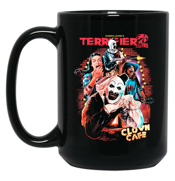 Terrifier 2 Clown Cafe6 Black Coffee Mug, Gift Coffee Mug - Black