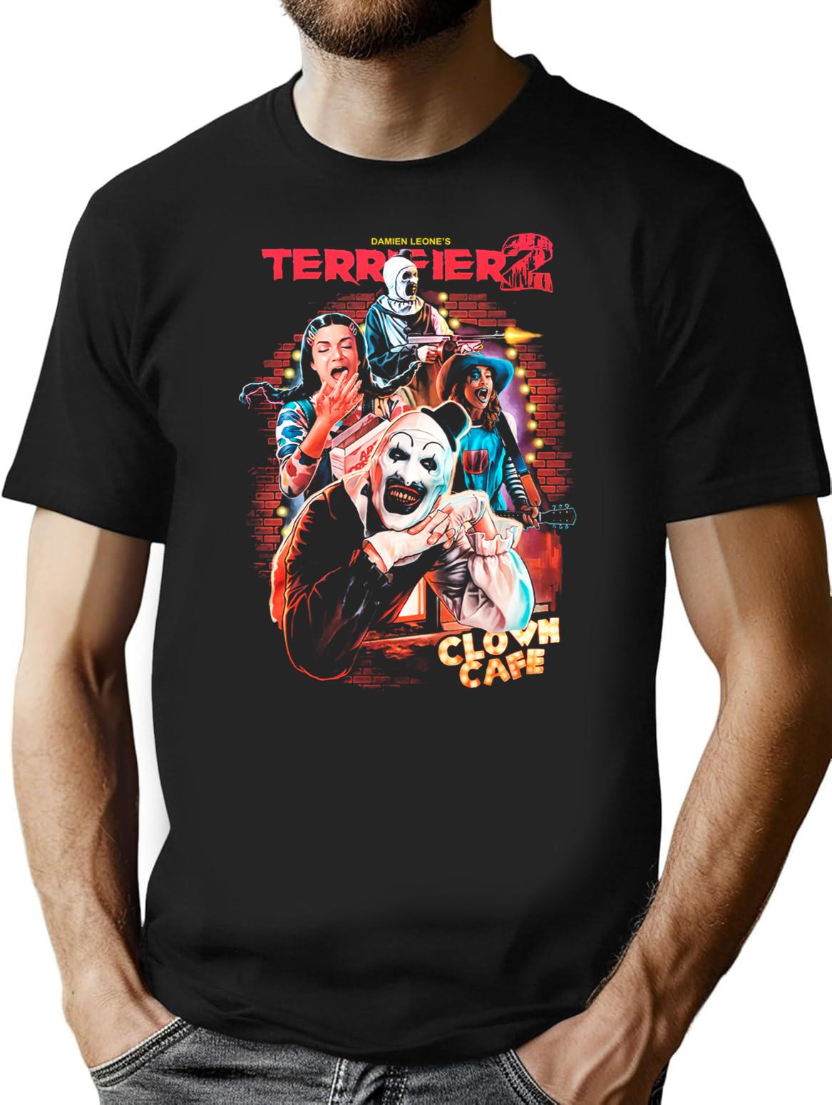 Terrifier 2 Clown Cafe6 Premium Heavyweight Cotton T-Shirt - Black