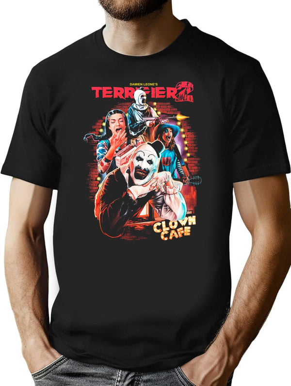 Terrifier 2 Clown Cafe6 Premium Heavyweight Cotton T-Shirt - Black