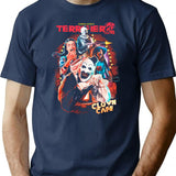 Terrifier 2 Clown Cafe6 Premium Heavyweight Cotton T-Shirt - Navy