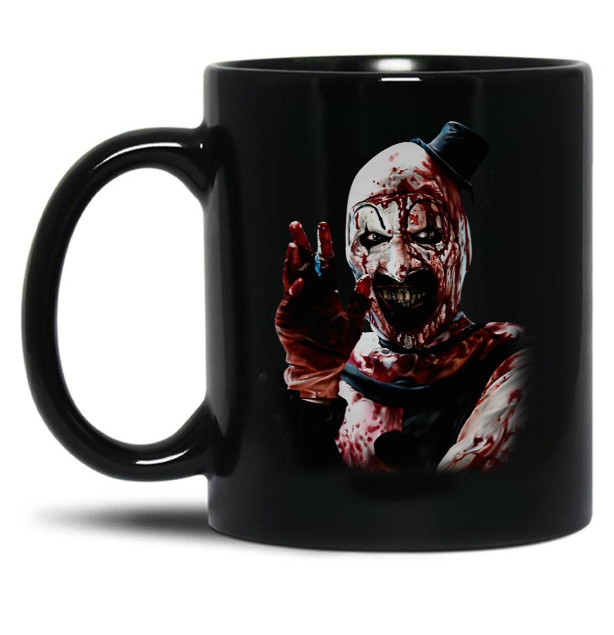 Terrifier 2 Fan Art Classic Black Coffee Mug, Gift Coffee Mug