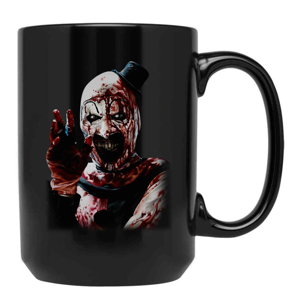 Terrifier 2 Fan Art Classic Black Coffee Mug, Gift Coffee Mug
