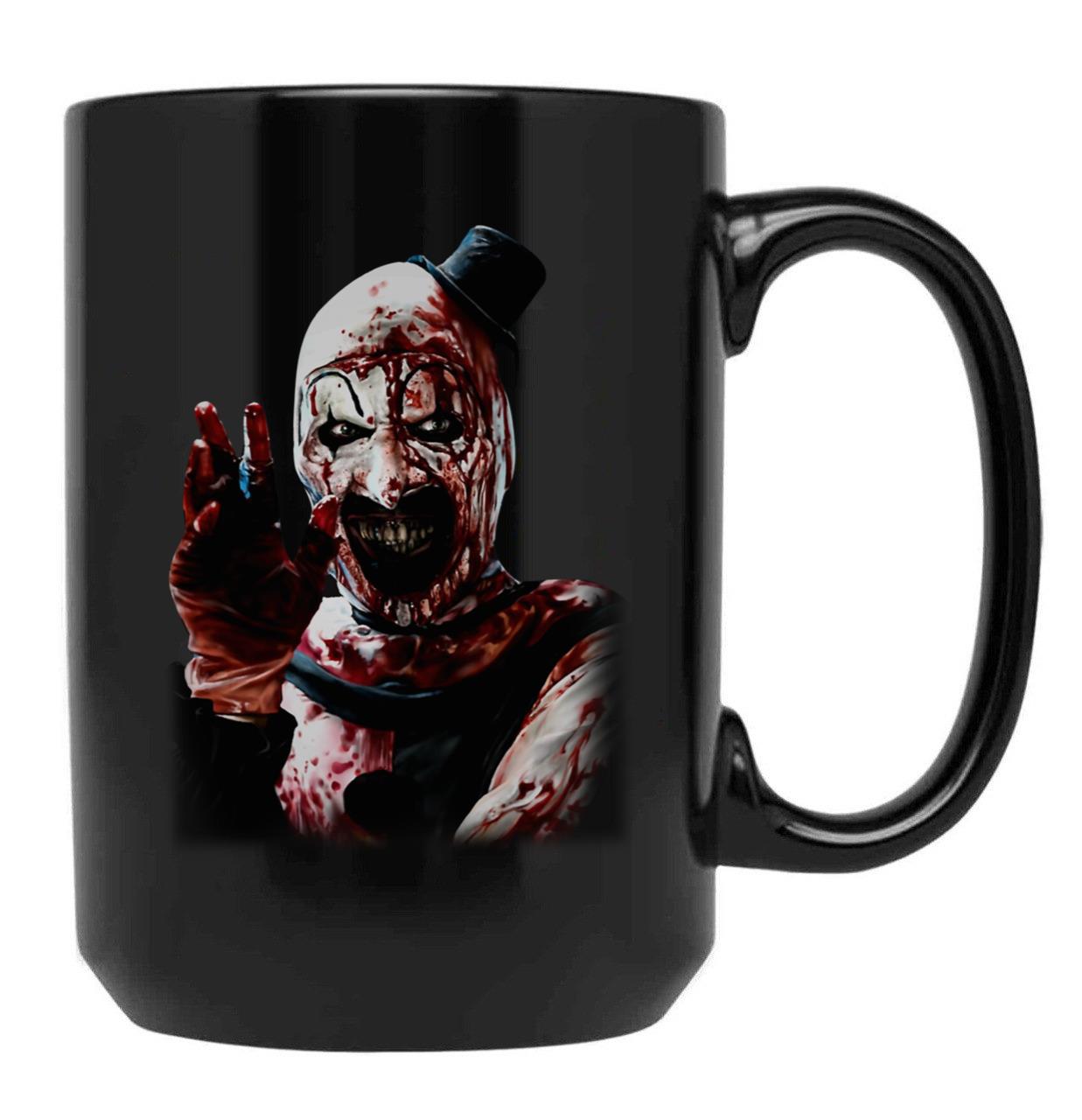 Terrifier 2 Fan Art Classic Black Coffee Mug, Gift Coffee Mug