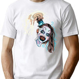 Terrifier 2 Little Pale Girl Art The Clown Spooky Horror Movie T-Shirt for Men & Women, T-Shirts Graphic Tee - White