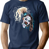 Terrifier 2 Little Pale Girl Art The Clown Spooky Horror Movie T-Shirt for Men & Women, T-Shirts Graphic Tee - Navy