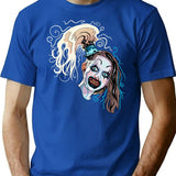 Terrifier 2 Little Pale Girl Art The Clown Spooky Horror Movie T-Shirt for Men & Women, T-Shirts Graphic Tee - Blue