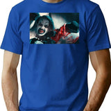 Terrifier 2 - Little Pale Girl Holding The Head Of Art The Clown T-Shirt for Men & Women, T-Shirts Graphic Tee - Blue