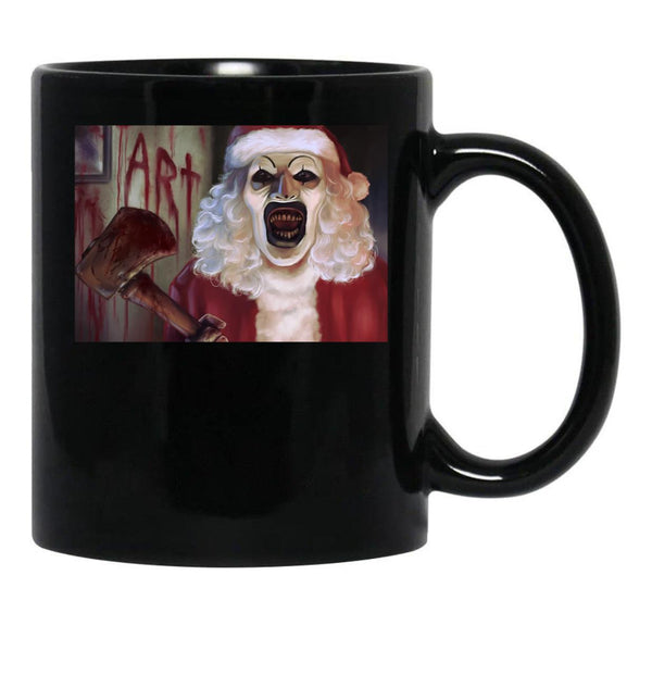 Terrifier 3 Art The Christmas Clown 688 Black Coffee Mug, Gift Coffee Mug - Black