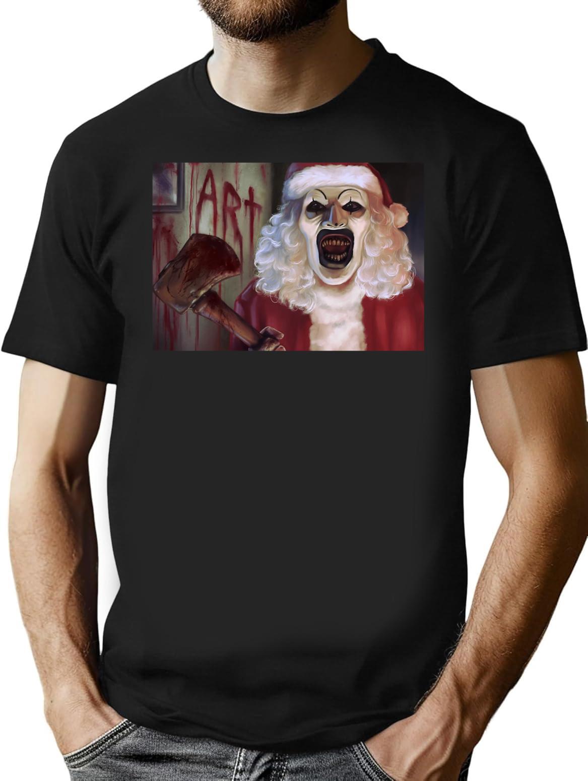 Terrifier 3 Art The Christmas Clown 688 Premium Heavyweight Cotton T-Shirt - Black